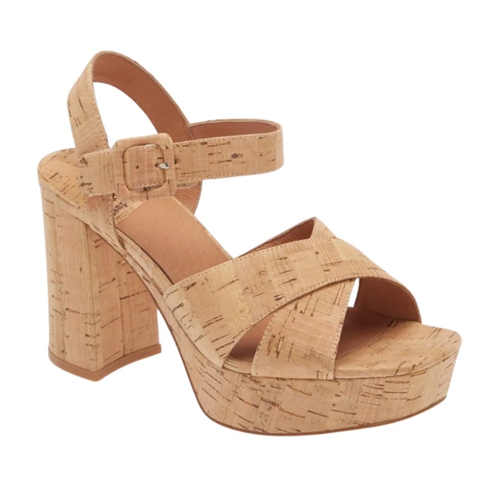 Jeffrey Campbell Amma Platform high block heel Sandal in Cork